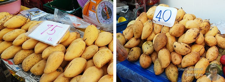 Цены на фрукты в Таиланде