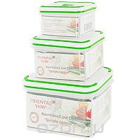 Набор контейнеров для СВЧ/холодильника Oriental way Simple control 3 шт GL9012-В