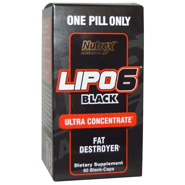 Nutrex Research Labs, Lipo 6 черный ультра-концентрат, 60 черных капсул