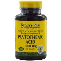 Nature's Plus, Пантотеновая кислота, 1000 мг, 60 таблеток