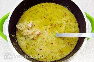 Куриный суп с рисом и сыром: Доводим суп до готовности