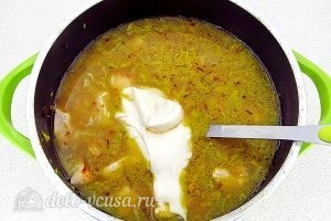 Куриный суп с рисом и сыром: Добавить плавленый сыр