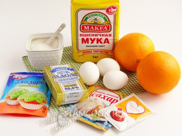 Ингредиенты для апельсинового кекса в мультиварке