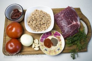 Мясо с фасолью в томатном соусе: Ингредиенты