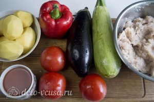 Фрикадельки в духовке с овощами: Ингредиенты
