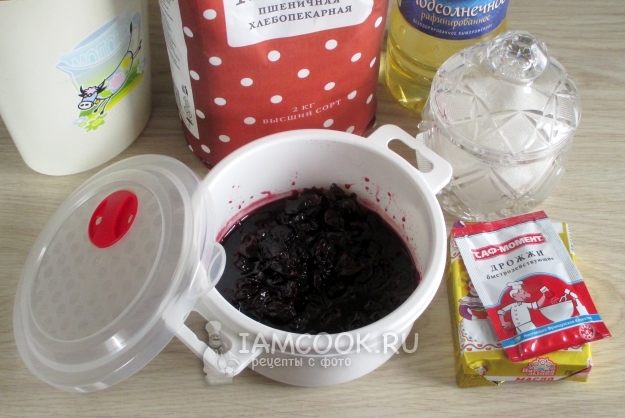 Ингредиенты для пирога с вишневым вареньем