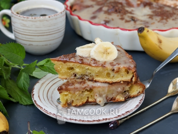 Банановый пирог со сметанным кремом — рецепт с фото пошагово
