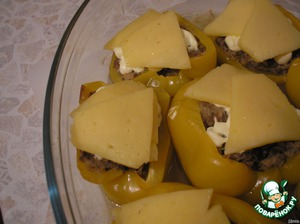 Перец, фаршированный грибами — рецепт с фото пошагово