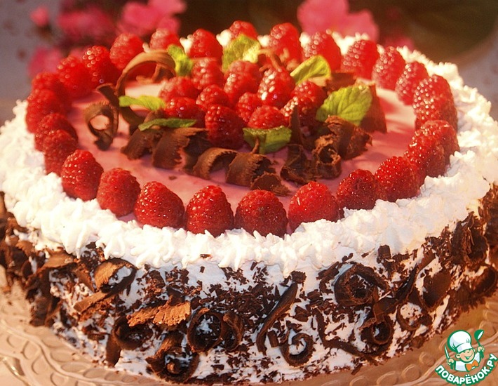 Рецепт: Шоколадно-малиновый торт Александр