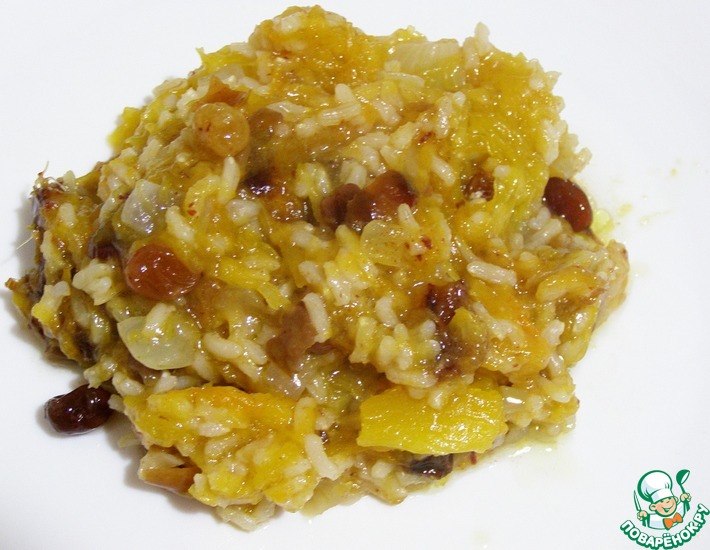 Рецепт: Рис с тыквой и сухофруктами (Диета № 5)