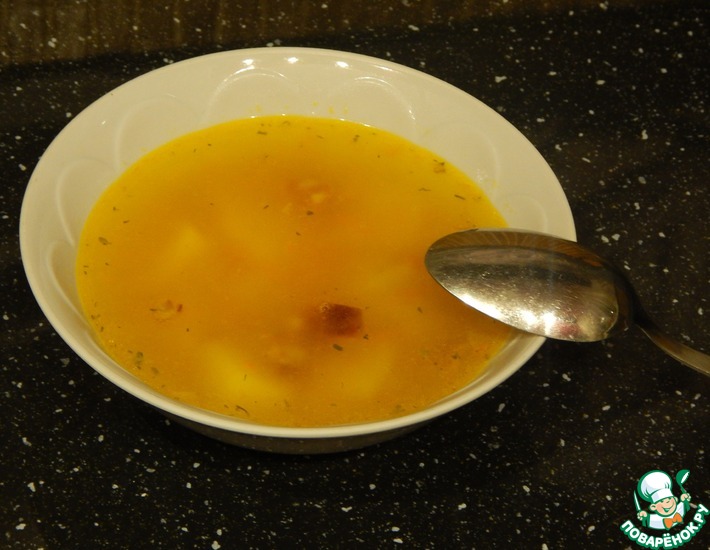 Рецепт: Гороховый суп с копченой колбасой