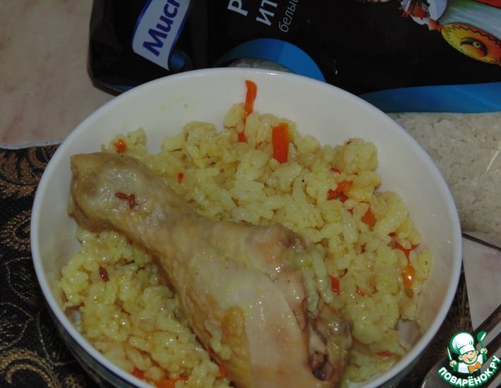 Рецепт: Плов из куриных окорочков с круглым рисом