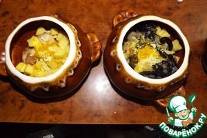 Картошка с мясом и грибами в горшочках в духовке рецепты с фото пошагово
