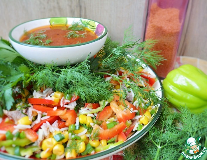 Рецепт: Мексиканский салат с кукурузой