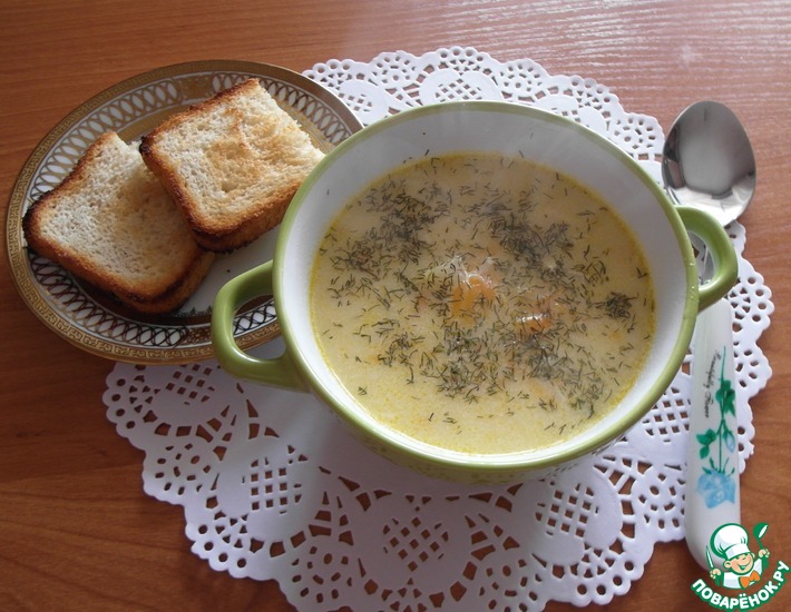 Рецепт: Сырный суп с куриной грудкой