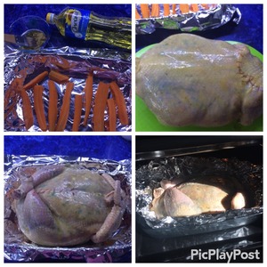 Курица, фаршированная блинами (праздничная) - пошаговый рецепт с фото