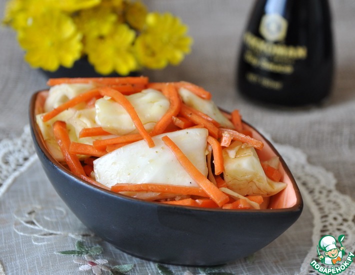 Рецепт: Закуска из капусты с морковью по-корейски