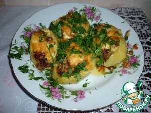 Картофельные лодочки в духовке начинка с фаршем рецепт с фото пошагово