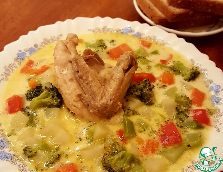 Рецепт: Суп куриный со сливками