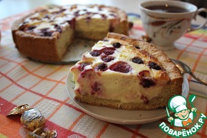 Пирог с малиной и творогом — рецепт с фото пошагово