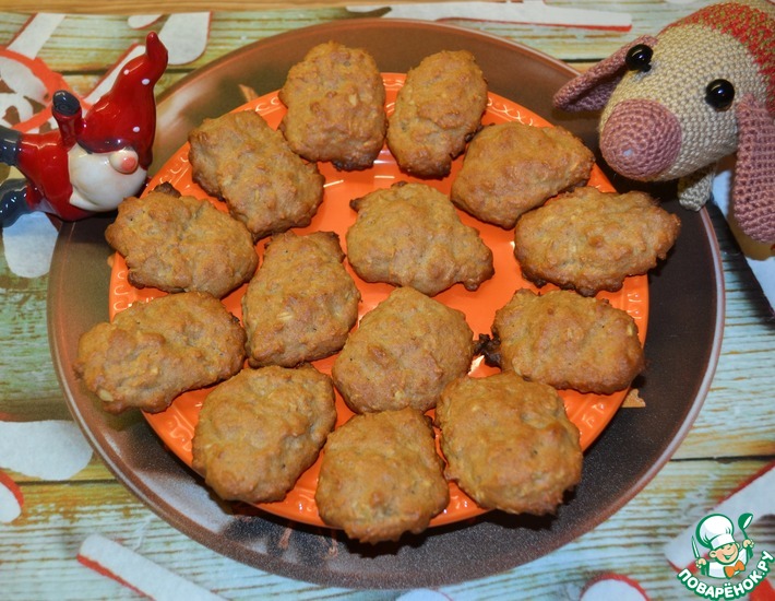 Рецепт: Цельнозерновое печенье с овсяными хлопьями