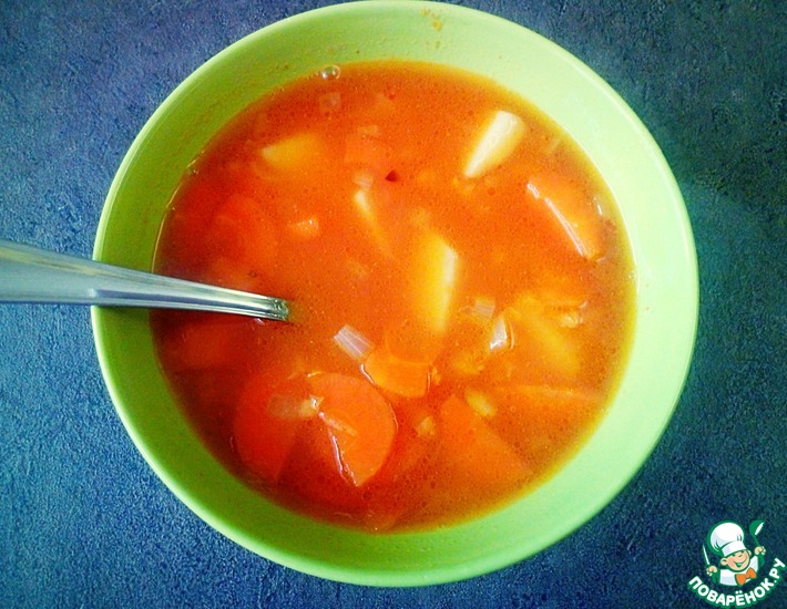 Рецепт: Индийский суп из красной чечевицы