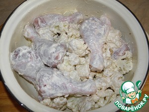Курица с цветной капустой - пошаговые фото в рецептах