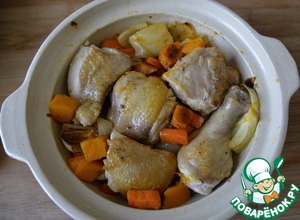 Курица, запеченная с тыквой - пошаговый рецепт с фото