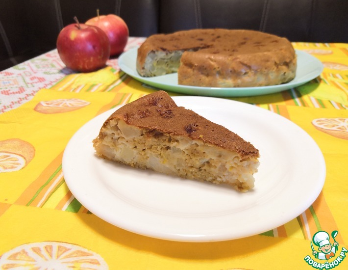 Рецепт: Пирог яблочный с овсяными хлопьями