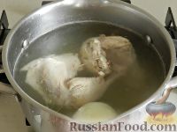 Фото приготовления рецепта: Суп-пюре из тыквы с курицей - шаг №3