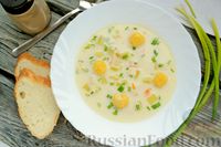 Фото приготовления рецепта: Сырный суп с сырными шариками - шаг №14