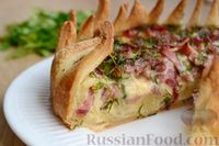 Фото приготовления рецепта: Слоёный пирог «Цветок» с картофелем и колбасой - шаг №14