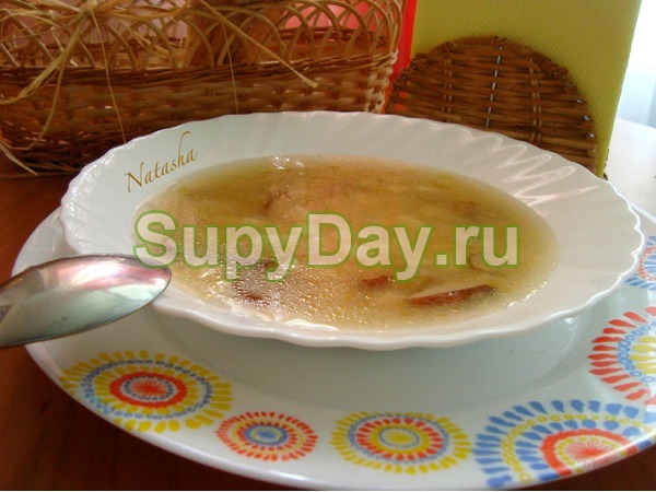 Оригинальный суп из свежих белых грибов с картофелем и манной крупой