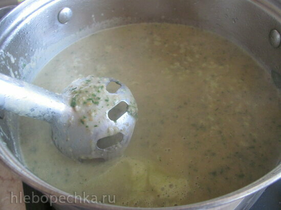 Постный крем-суп из шампиньонов и шпината