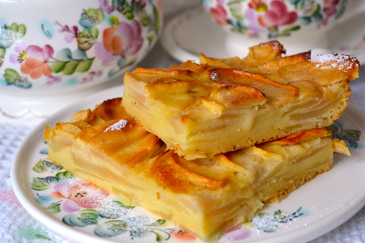 Простой перевернутый яблочный пирог - пошаговые рецепты с фото