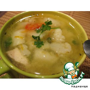Рецепт: Густой овощной суп с куриной грудкой