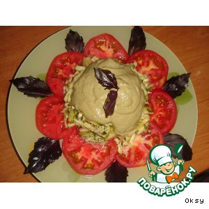 Рецепт: Салат из помидоров с сулугуни