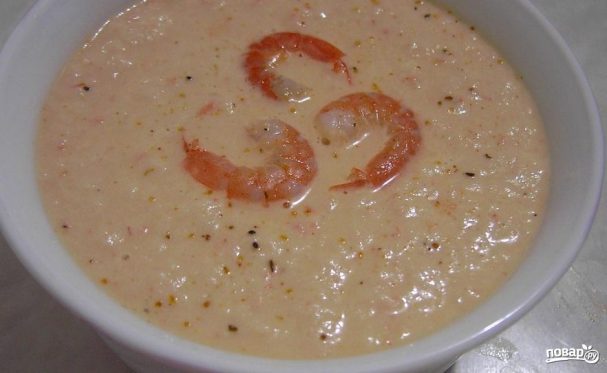Суп-пюре с морепродуктами