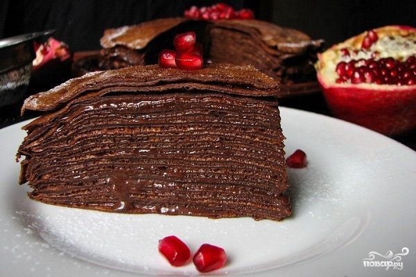 Блинный торт шоколадный