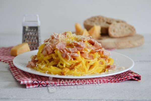Рецепт спагетти карбонара со сливками