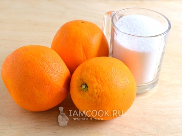 Ингредиенты для варенья из апельсинов с кожурой