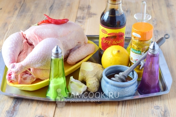 Ингредиенты для курицы в медовом соусе в духовке