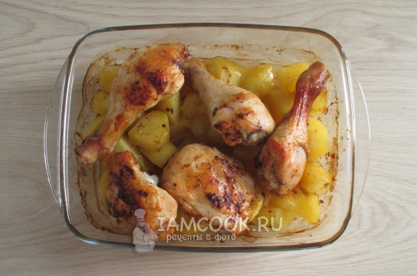 Рецепт тушеной картошки с курицей в духовке