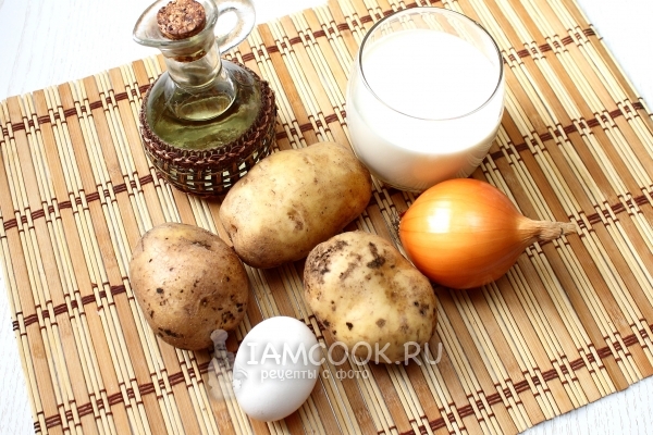 Ингредиенты для картофельного пюре с луком