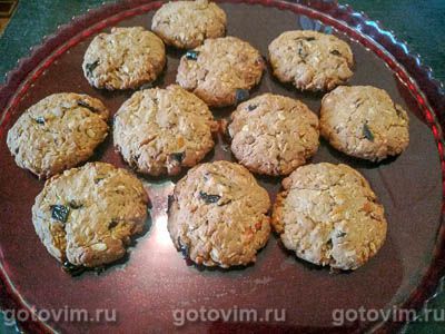 Домашнее овсяное печенье с шоколадом и сухофруктами, Шаг 04