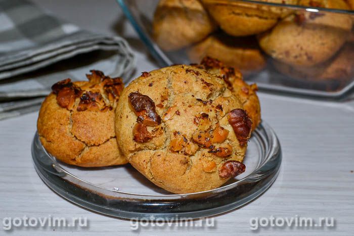 Печенье из овсяной муки с грецким орехом. Фотография рецепта