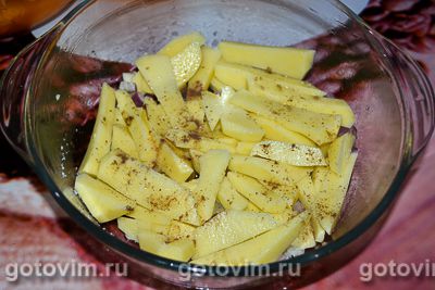 Картофельная запеканка с сыром и беконом в духовке, Шаг 02