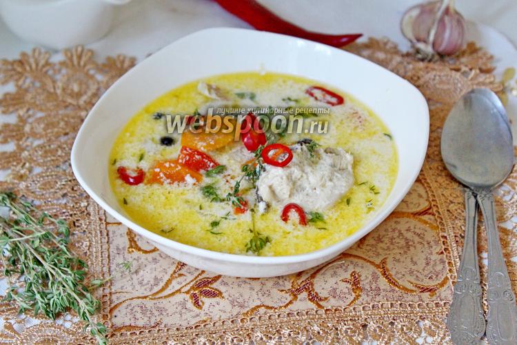 Фото Сливочный суп с курицей и овощами