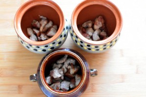 Жаркое в горшочках с белыми грибами и свининой - фото шаг 2