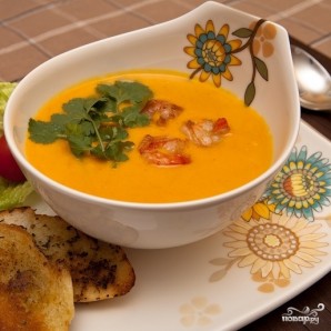 Тыквенный суп с креветками - фото шаг 8